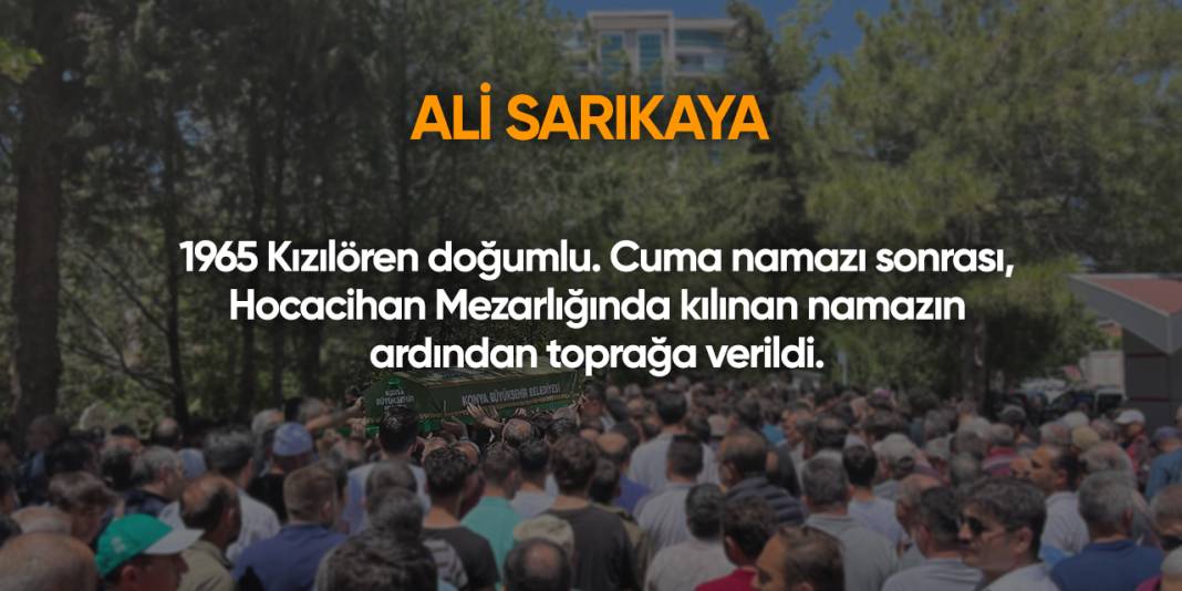 Konya'da bugün vefat edenler | 29 Ağustos 2025 8